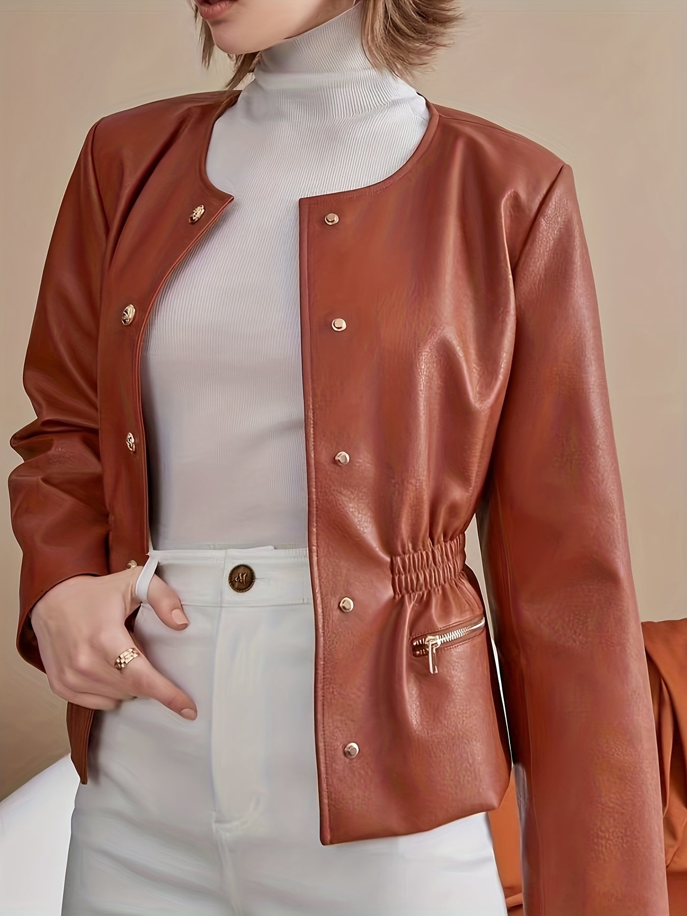 Mocked Belted Jacket